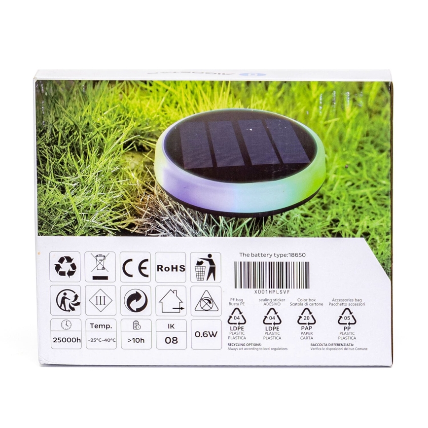 Aigostar - LED RGBIC solarno svetlo LED/0,6W/3,7V IP65 2000 mAh