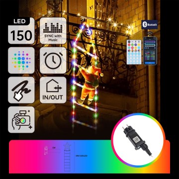 Aigostar - LED RGBICW pametna spoljašnja božićna dekoracija MESH 150xLED/230V 3m IP44 + daljinski upravljač