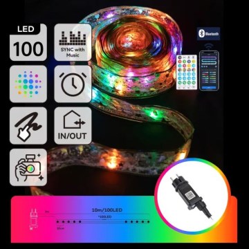 Aigostar - LED RGBICW Pametna spoljašnja girlanda MESH 100xLED 10 m IP44 + daljinski upravljač