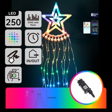 Aigostar - LED RGBICW pametna spoljašnja mrežasta božićna dekoracija 250x LED/230V 2,5 m IP44 + daljinski upravljač