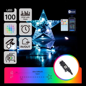 Aigostar - LED RGBICW Pametna spoljna božićna girlanda MESH 100xLED 10m IP44 + daljinski upravljač