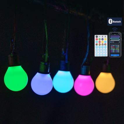 Aigostar - LED RGBICW pametni spoljni MESH niz 25x LED, 5 m, IP44 + daljinski upravljač