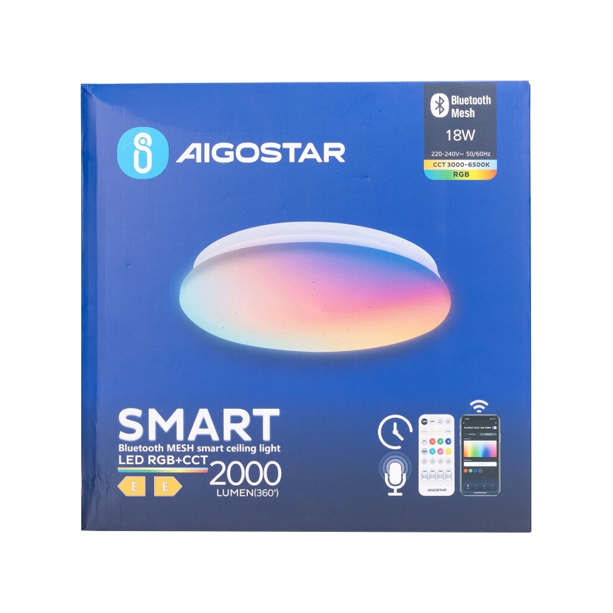 Aigostar - LED RGBW prigušiva plafonsko svetlo za kupatilo MESH Smart LED/18W/230V 3000-6500K IP44 + daljinski upravljač
