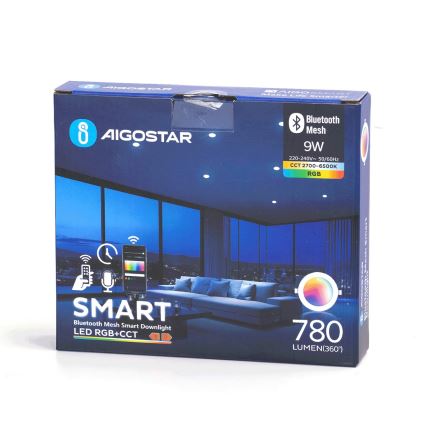 Aigostar - LED RGBW prigušiva ugradna plafonska lampa za kupatilo MESH Smart LED/9W/230V 2700-6500K IP44