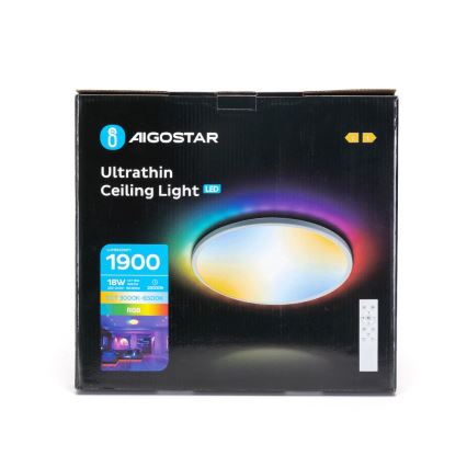 Aigostar - LED RGBW prigušiva plafonska svetiljka za kupatilo LED/18W/230V 3000-6500K prečnik 30 cm IP44 + daljinski upravljač