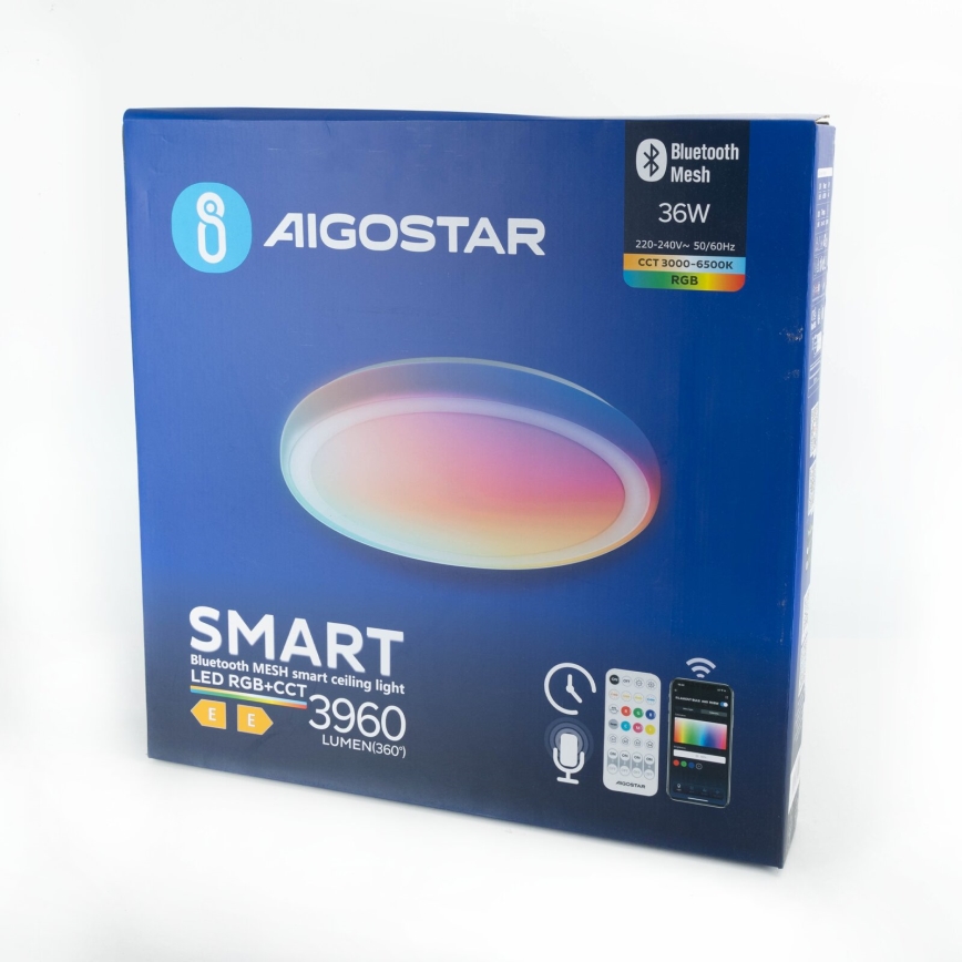 Aigostar - LED RGBW prigušiva plafonska svetiljka MESH LED/36W/230V 3000-6500K + daljinski upravljač