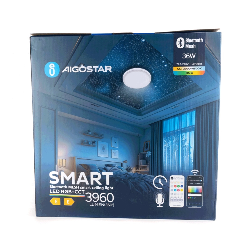 Aigostar - LED RGBW prigušiva plafonska svetiljka MESH LED/36W/230V 3000-6500K + daljinski upravljač