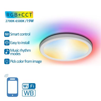Aigostar - LED RGBW prigušiva plafonska svetiljka LED/19W/230V 2700-6500K Wi-Fi