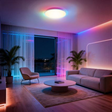Aigostar - LED RGBW prigušiva plafonska svetiljka MESH LED/24W/230V 3000-6500K bela + daljinski upravljač