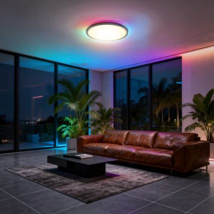 Aigostar - LED RGBW prigušiva stropno svetlo MESH LED/24W/230V 3000-6500K crna + daljinski upravljač