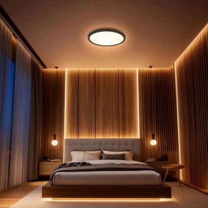 Aigostar - LED RGBW prigušiva stropno svetlo MESH LED/24W/230V 3000-6500K crna + daljinski upravljač