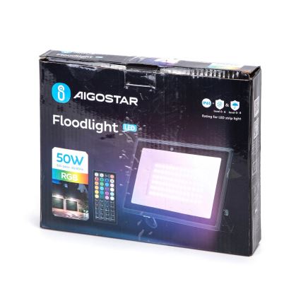 Aigostar - LED RGBW prigušiva reflektorska svetiljka LED/50W/230V IP65 + daljinski upravljač
