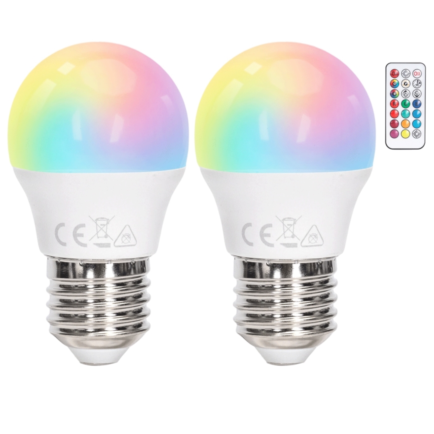 Aigostar - LED RGBW prigušiva sijalica G45 E27/6W/230V 3000K + daljinski upravljač