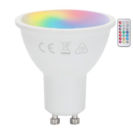 Aigostar - LED RGBW prigušiva sijalica GU10/6W/230V 3000K + daljinski upravljač