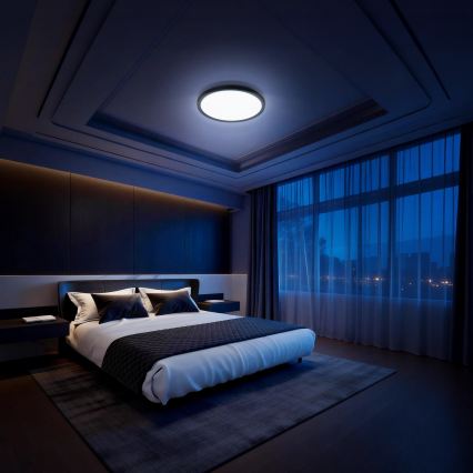 Aigostar - LED RGBW prigušiva stropno svetlo MESH LED/36W/230V 3000-6500K crna + daljinski upravljač