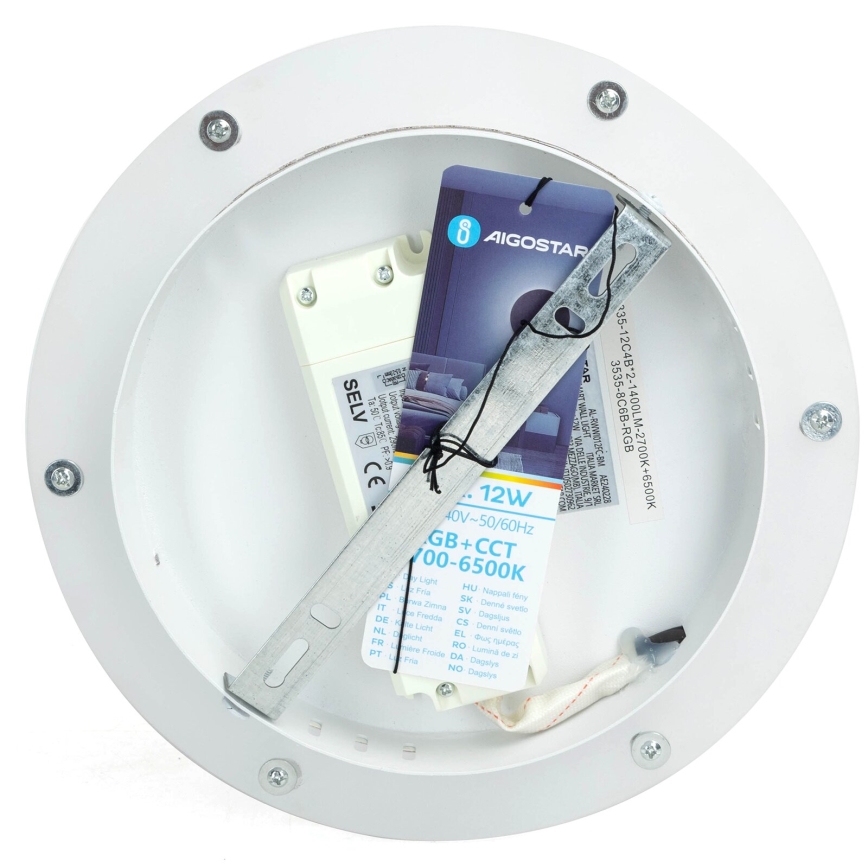 Aigostar - LED RGBW prigušiva zidna svetiljka MESH Smart LED/12W/230V 2700-6500K bela + daljinski upravljač