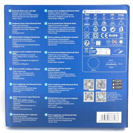 Aigostar - LED RGBW prigušiva zidna svetiljka MESH Smart LED/12W/230V 2700-6500K bela + daljinski upravljač