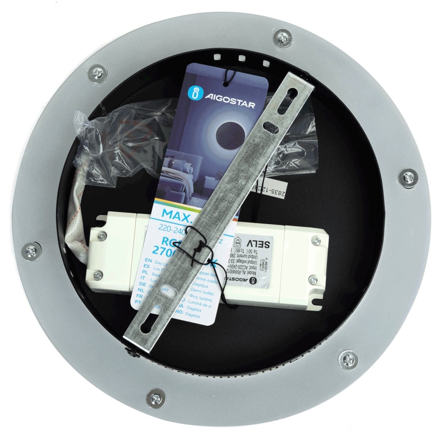 Aigostar - LED RGBW prigušiva zidna svetiljka MESH Smart LED/12W/230V 2700-6500K crna + daljinski upravljač