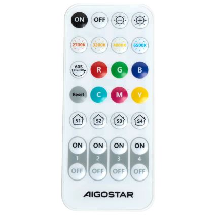 Aigostar - LED RGBW prigušiva zidna svetiljka MESH Smart LED/12W/230V 2700-6500K crna + daljinski upravljač