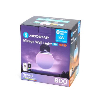 Aigostar - LED RGBW prigušiva zidna svetiljka MESH Smart LED/8W/230V + daljinski upravljač