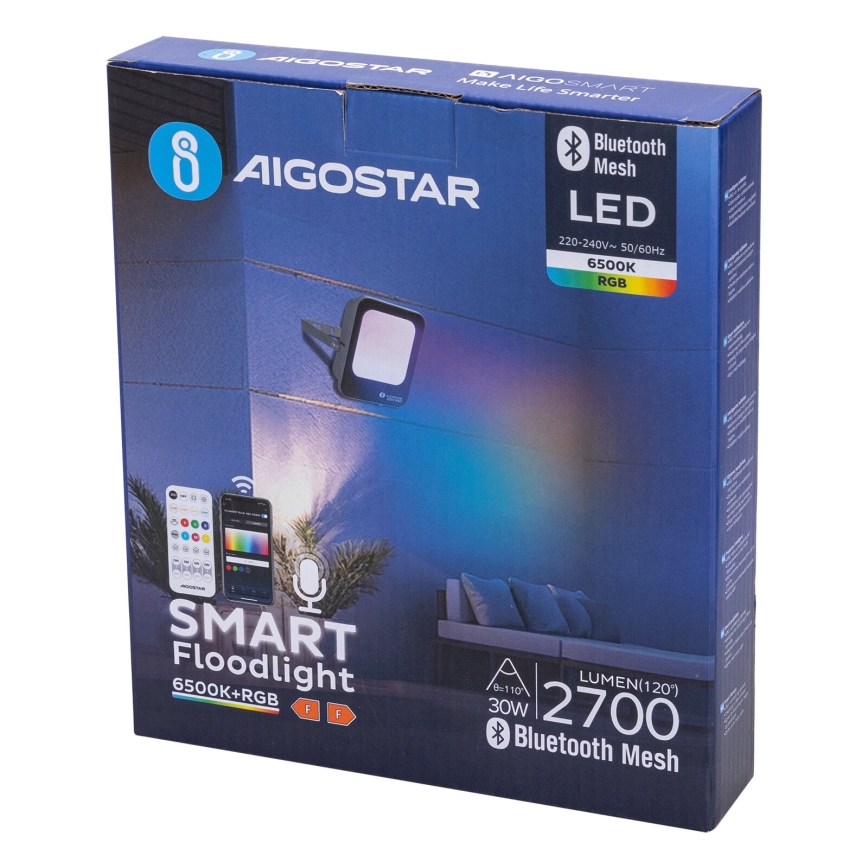 Aigostar - LED RGBW prigušiva reflektor MESH Smart LED/30W/230V 6500K IP65 + daljinski upravljač