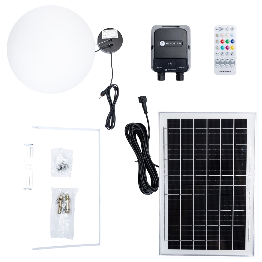 Aigostar - LED RGBW prigušiva solarni luster MESH LED/5W/3,7V 8000 mAh 2700K-6500K IP65 prečnik 30 cm