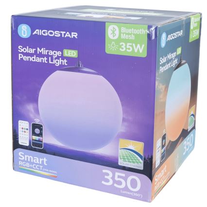 Aigostar - LED RGBW prigušiva solarni luster MESH LED/35W/3,7V 8000 mAh 2700K-6500K IP65 prečnika 50 cm