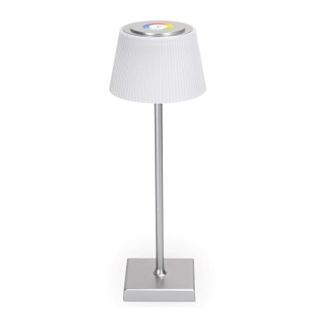 Aigostar - LED RGBW spoljna prigušiva punjiva stona lampa LED/4W/5V 3600mAh bela/matni hrom IP54