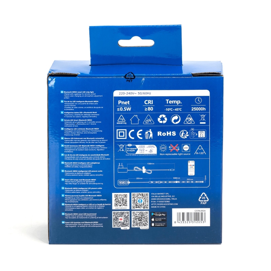 Aigostar - LED RGBW prigušiva traka 5 m MESH Smart LED/24W/230V 2700-6500K + daljinski upravljač