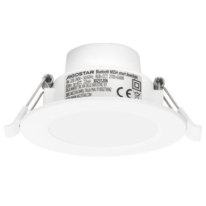 Aigostar - LED RGBW prigušiva ugradna stropna lampa za kupatilo MESH Smart LED/3W/230V 2700-6500K IP44