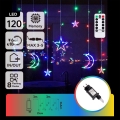 Aigostar - LED RGBY spoljašnja girlanda 120 LED/8 funkcija 3 x 0,6 m IP44 višebojna + sa daljinskim upravljačem