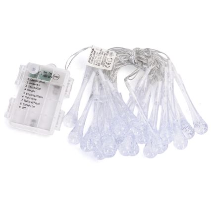 Aigostar - LED spoljašnja girlanda 25xLED/8 funkcija 3xAA 2,5m IP44 višebojne kapljice