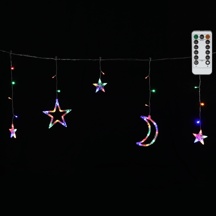 Aigostar - LED RGBY spoljašnja girlanda 120 LED/8 funkcija 3 x 0,6 m IP44 višebojna + sa daljinskim upravljačem