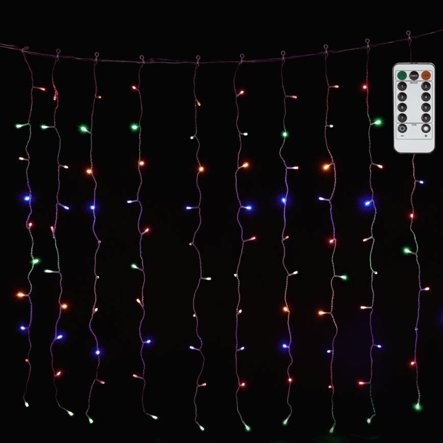 Aigostar - LED RGBY spoljni lanac 300xLED/8 funkcija 3x1m IP44 + daljinski upravljač