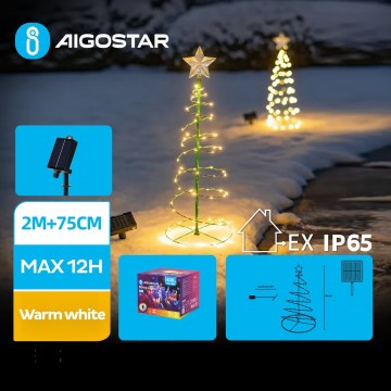 Aigostar - LED Solarna božićna dekoracija LED/0,26W/3,7V 75cm IP65 topla bela