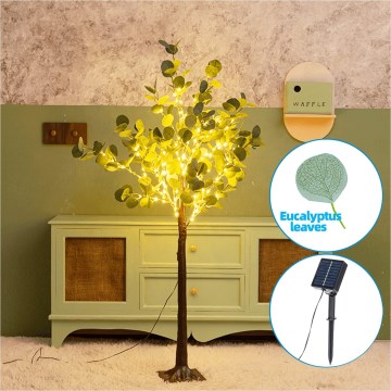 Aigostar - LED solarna dekoracija 210xLED/3,5m IP65 300 mAh toplo belo svetlo eukaliptus