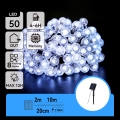 Aigostar - LED solarna dekorativna girlanda 50xLED/8 funkcija 12 m IP65 hladno-bela 800 mAh