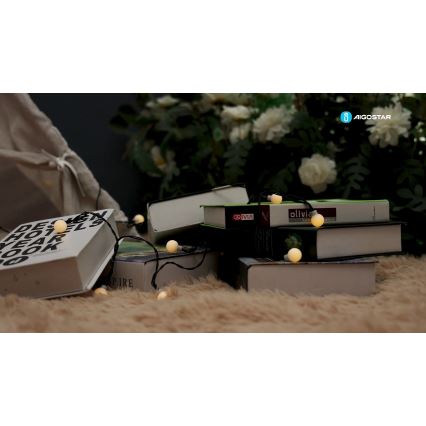 Aigostar - LED solarni dekorativni lanac 50xLED/8 funkcija 12m IP65 800 mAh topla bela