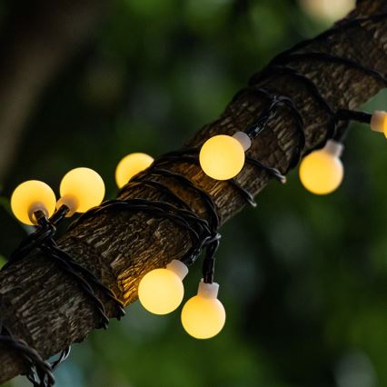 Aigostar - LED solarni dekorativni lanac 50xLED/8 funkcija 12m IP65 800 mAh topla bela