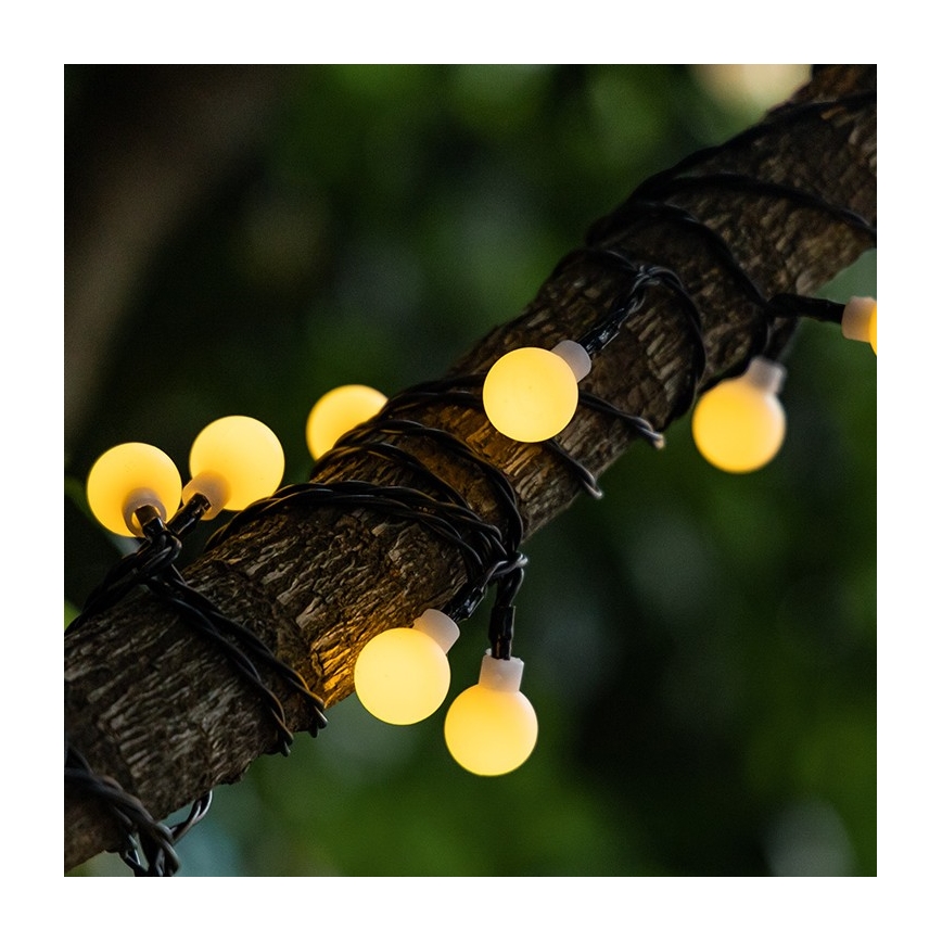 Aigostar - LED solarni dekorativni lanac 50xLED/8 funkcija 12m IP65 800 mAh topla bela