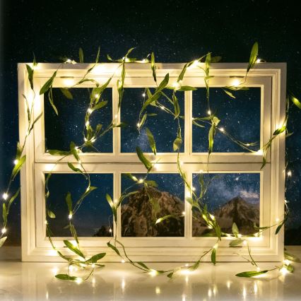 Aigostar - LED solarni lanac 100xLED/12m IP65 300 mAh topla bela, maslinasta