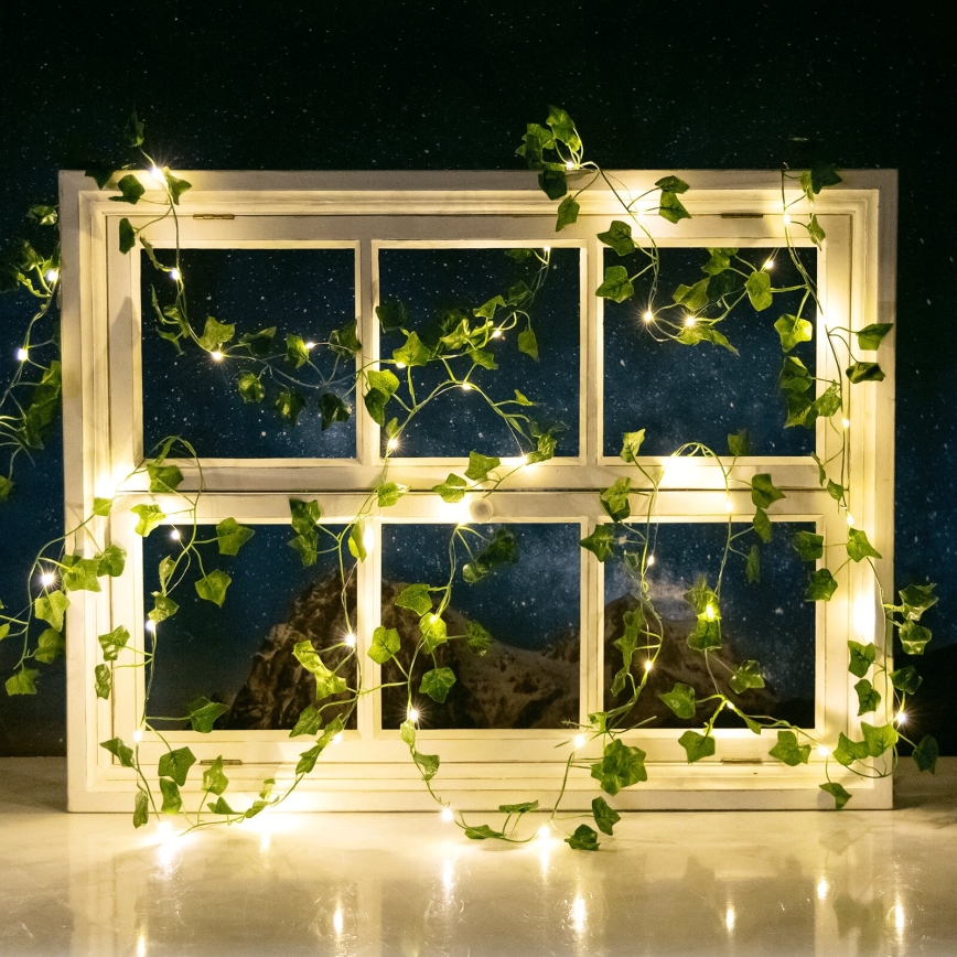 Aigostar - LED solarni lanac 50xLED/7m IP65 300 mAh topla bela ivy