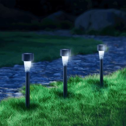 Aigostar - LED solarna lampa LED/0,006W/1,2V 40 mAh 29,5 cm crna 6500K IP44