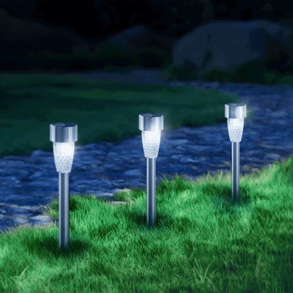 Aigostar - solarna LED lampa LED/0,006W/1,2V 40 mAh 29,7 cm mat hrom 6500K IP44