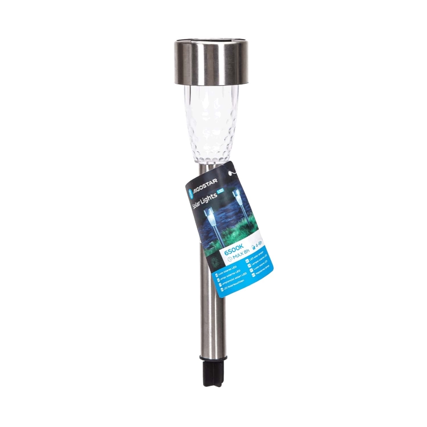 Aigostar - solarna LED lampa LED/0,006W/1,2V 40 mAh 29,7 cm mat hrom 6500K IP44