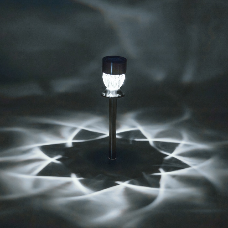 Aigostar - LED solarna lampa LED/0,006W/1,2V 35,5cm mat hrom 100 mAh 3000K IP44