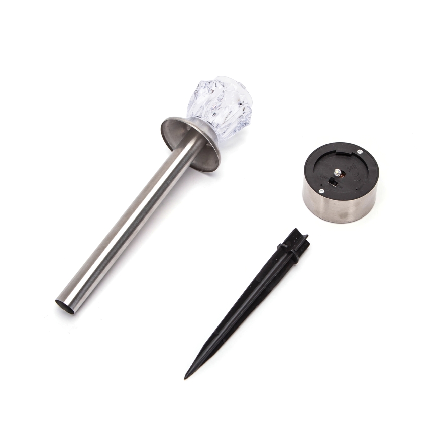 Aigostar - LED solarna lampa LED/0,006W/1,2V 35,5cm mat hrom 100 mAh 3000K IP44