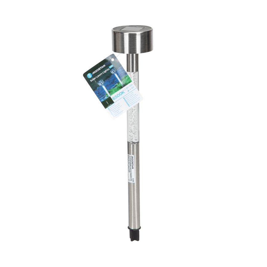 Aigostar - LED solarna lampa LED/0,006W/1,2V 36,7cm mat hrom 6500K IP44