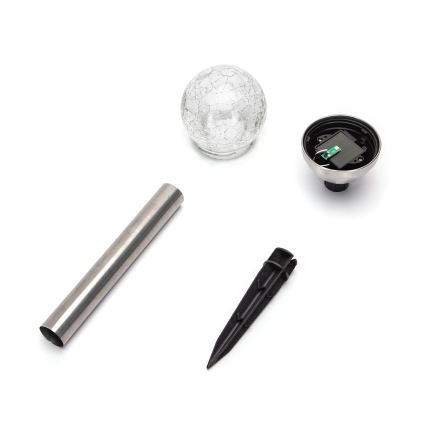 Aigostar - LED solarna lampa LED/0,006W/1,2V 37,8cm mat hrom 2700K IP44 100 mAh