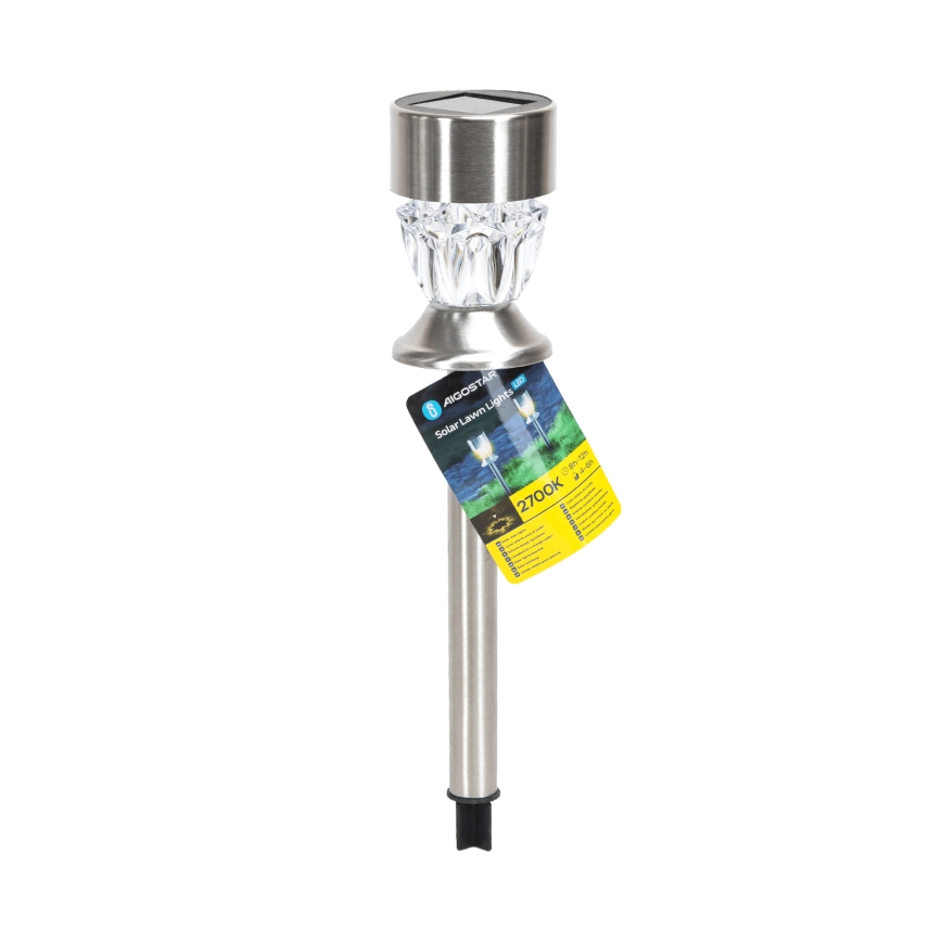 Aigostar - LED Solarna lampa LED/1,2 lm/1,2V 35,5cm matni hrom 2700K IP44 100 mAh